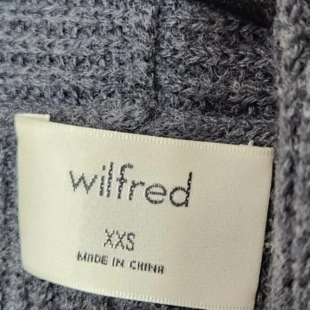 WILFRED Aritzia Olivie Long Merino Wool Cardigan Vest Heather Charcoal